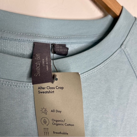 Sweaty Betty After Class Crop Sweatshirt in Vista Blue - Picture 6 of 8